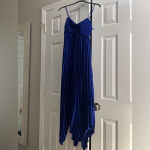 Petal and Pup “Viki” Royal Blue Pleated Midi Dress